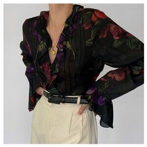 Lauren Ralph Lauren Silk Ruffle Blouse